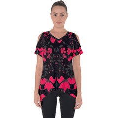 Pink Floral Pattern By Flipstylez Designs Cut Out Side Drop Tee