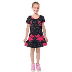 Pink Floral Pattern By Flipstylez Designs Kids  Short Sleeve Velvet Dress by flipstylezfashionsLLC