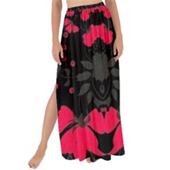 Pink Floral Pattern By Flipstylez Designs Maxi Chiffon Tie-up Sarong by flipstylezfashionsLLC