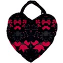 Pink floral pattern By FlipStylez Designs Giant Heart Shaped Tote View2