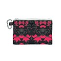 Pink floral pattern By FlipStylez Designs Canvas Cosmetic Bag (Small) View1