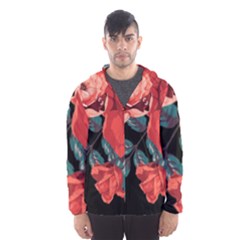 Bed Of Bright Red Roses By Flipstylez Designs Hooded Windbreaker (men)