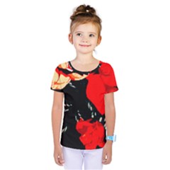 Bright red Roses By FlipStylez Designs Kids  One Piece Tee