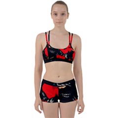 Bright Red Roses By Flipstylez Designs Perfect Fit Gym Set by flipstylezfashionsLLC