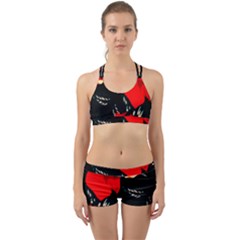 Bright Red Roses By Flipstylez Designs Back Web Gym Set by flipstylezfashionsLLC