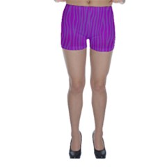 Violet Purple Animal Stripes Skinny Shorts