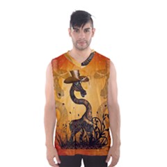 Funny Steampunk Giraffe With Hat Men s Basketball Tank Top by FantasyWorld7