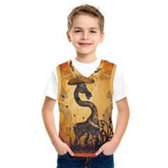 Funny Steampunk Giraffe With Hat Kids  Sportswear by FantasyWorld7