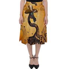 Funny Steampunk Giraffe With Hat Classic Midi Skirt by FantasyWorld7