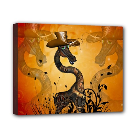 Funny Steampunk Giraffe With Hat Canvas 10  X 8  (stretched) by FantasyWorld7