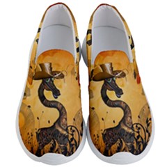 Funny Steampunk Giraffe With Hat Men s Lightweight Slip Ons by FantasyWorld7