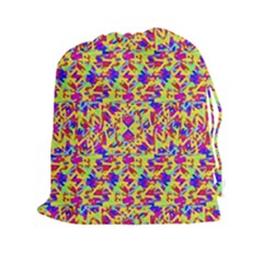 Multicolored Linear Pattern Design Drawstring Pouch (xxl) by dflcprints