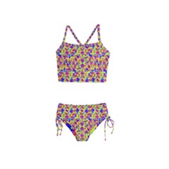 Multicolored Linear Pattern Design Girls  Tankini Swimsuit by dflcprints