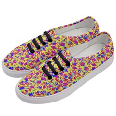 Multicolored Linear Pattern Design Women s Classic Low Top Sneakers by dflcprints