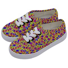 Multicolored Linear Pattern Design Kids  Classic Low Top Sneakers by dflcprints