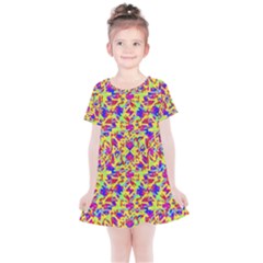 Multicolored Linear Pattern Design Kids  Simple Cotton Dress by dflcprints