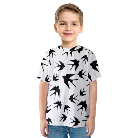 Vintage Birds Pattern Kids  Sport Mesh Tee by Valentinaart