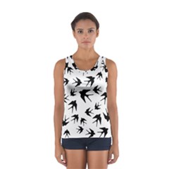 Vintage Birds Pattern Sport Tank Top  by Valentinaart