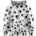 Vintage Birds pattern Kids Zipper Hoodie Without Drawstring View1