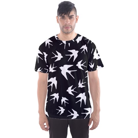 Birds Pattern Men s Sports Mesh Tee by Valentinaart