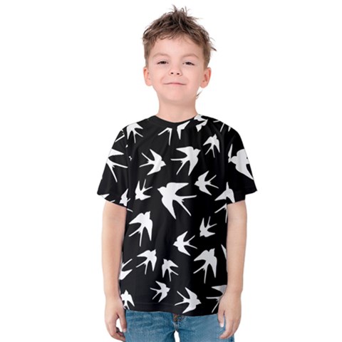 Birds Pattern Kids  Cotton Tee by Valentinaart