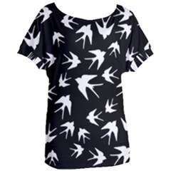 Birds Pattern Women s Oversized Tee by Valentinaart