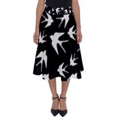 Birds Pattern Perfect Length Midi Skirt by Valentinaart