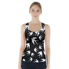 Birds Pattern Racer Back Sports Top by Valentinaart