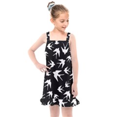 Birds Pattern Kids  Overall Dress