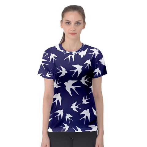 Birds Pattern Women s Sport Mesh Tee by Valentinaart