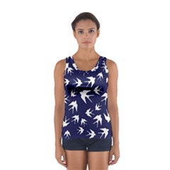 Birds Pattern Sport Tank Top  by Valentinaart