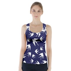 Birds Pattern Racer Back Sports Top by Valentinaart