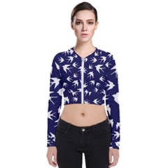 Birds Pattern Zip Up Bomber Jacket by Valentinaart