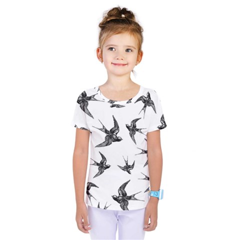 Birds Pattern Kids  One Piece Tee by Valentinaart