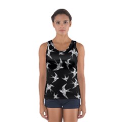 Birds Pattern Sport Tank Top  by Valentinaart