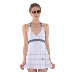 Pie Cooling On The Window Pane Pattern Halter Dress Swimsuit  by emilyzragz