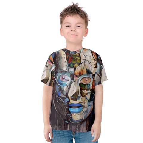 Robot Cyborg Cyberpunk Automation Kids  Cotton Tee by Simbadda