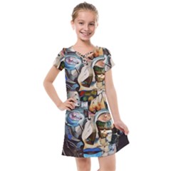 Robot Cyborg Cyberpunk Automation Kids  Cross Web Dress by Simbadda