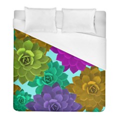 Flowers Stamping Pattern Reason Duvet Cover (full/ Double Size) by Simbadda