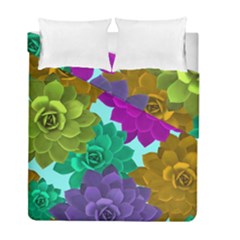 Flowers Stamping Pattern Reason Duvet Cover Double Side (full/ Double Size) by Simbadda