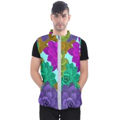 Flowers Stamping Pattern Reason Men s Puffer Vest by Simbadda