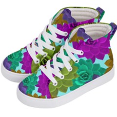 Flowers Stamping Pattern Reason Kid s Hi-top Skate Sneakers by Simbadda