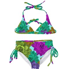 Flowers Stamping Pattern Reason Kids  Classic Bikini Set