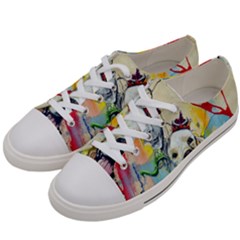 Wall Girl Dog Graphite Street Art Women s Low Top Canvas Sneakers by Simbadda