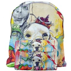 Wall Girl Dog Graphite Street Art Giant Full Print Backpack by Simbadda