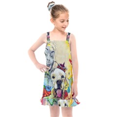 Wall Girl Dog Graphite Street Art Kids  Overall Dress