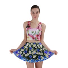 Marguerite Cornflower Vase Blossom Mini Skirt by Simbadda