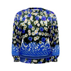 Marguerite Cornflower Vase Blossom Women s Sweatshirt by Simbadda