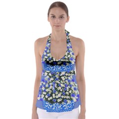 Marguerite Cornflower Vase Blossom Babydoll Tankini Top by Simbadda