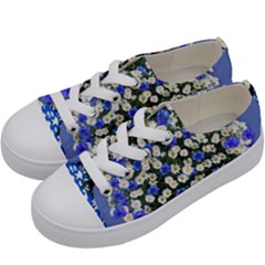 Marguerite Cornflower Vase Blossom Kids  Low Top Canvas Sneakers by Simbadda